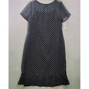 Vintage Sara Campbell Polka Dot Sheer Dress 6 Navy Deadstock Retro Rockabilly